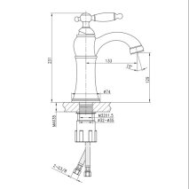 Altın Lavabo Bataryası FM-1412  - 2
