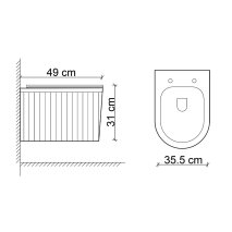 Asma Klozet Mat Beyaz ET-W1000MB  - 2
