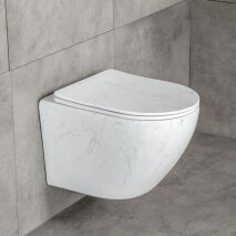  Asma Klozet Mermer Desenli Mat Beyaz ET-W1200M8 - 4
