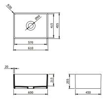BOCCHİ Lavello Mutfak Eviyesi 60 cm Mat Yasemin - 2