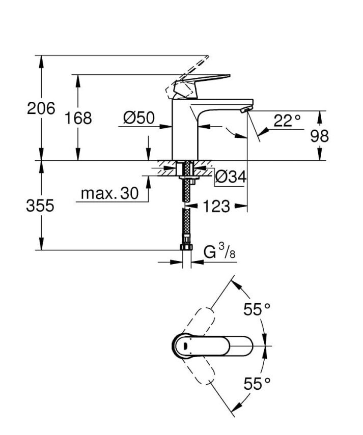 Grohe Eurosmart Cosmopolitan Lavabo Bataryası - 3