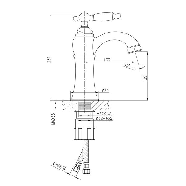  Krom Lavabo Bataryası FM-1411 - 2