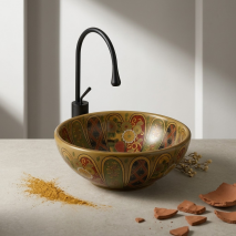 Lena Tezgah Üstü Kahverengi Lavabo - 3