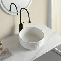 Mat Beyaz Tezgah Üstü Lavabo EY-4750MB  - 2
