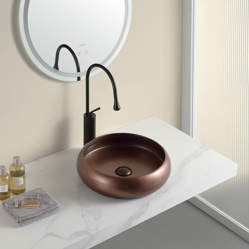  Mat Bordo Tezgah Üstü Lavabo EY-4760MC - 2