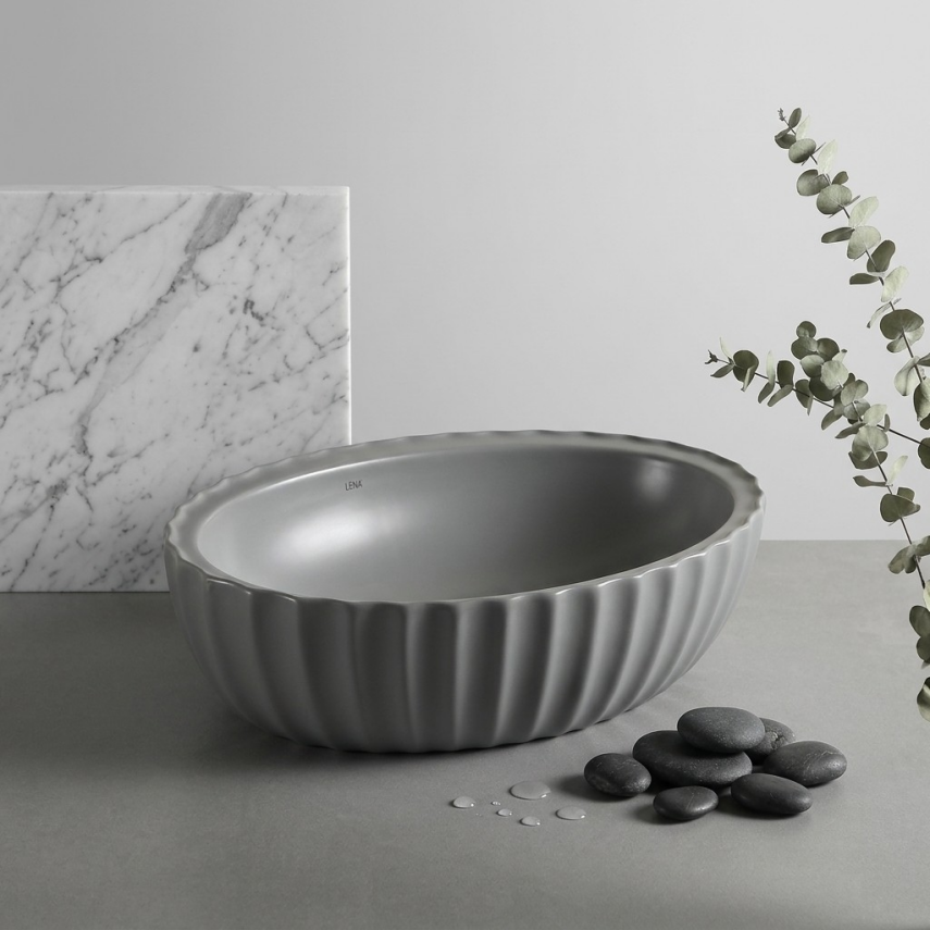Mat Füme Tezgah Üstü Lavabo EY-4770MF  - 1