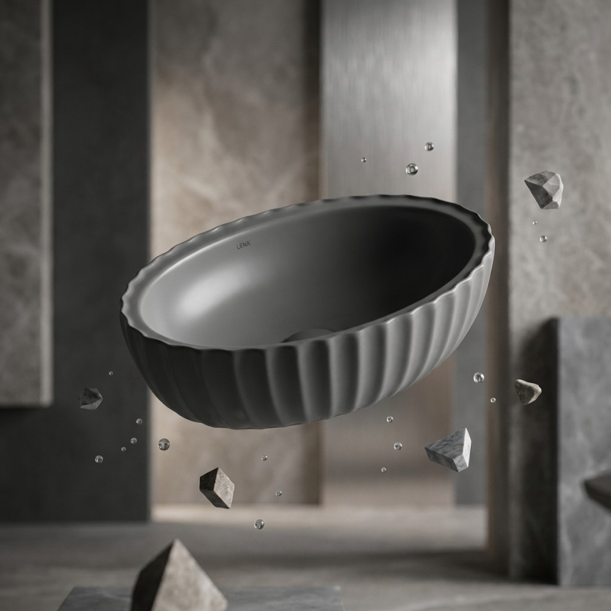 Mat Füme Tezgah Üstü Lavabo EY-4770MF  - 2