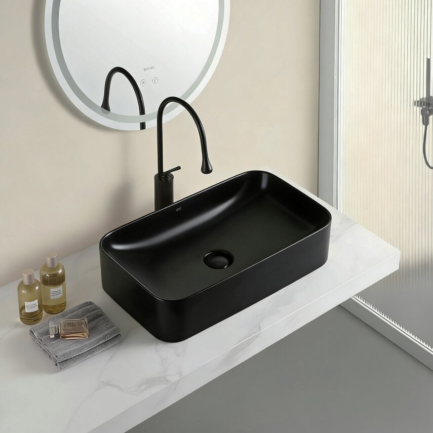 Mat Siyah Tezgah Üstü Lavabo EY-4730MS  - 2