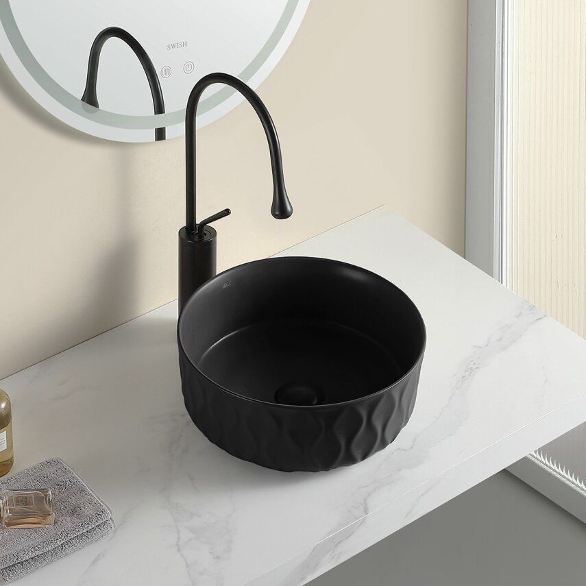 Mat Siyah Tezgah Üstü Lavabo EY-4750MS  - 2