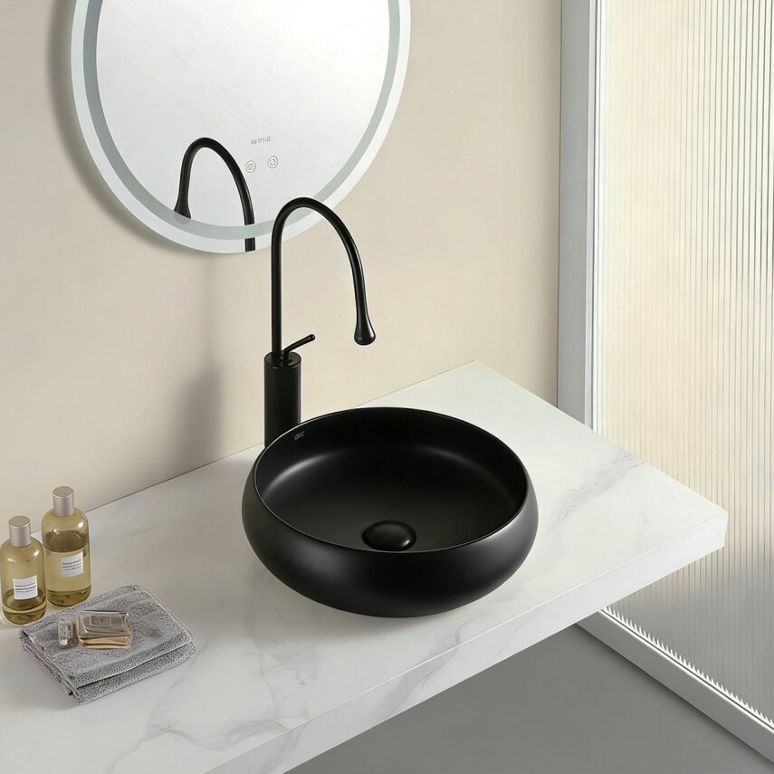 Mat Siyah Tezgah Üstü Lavabo EY-4760MS  - 2