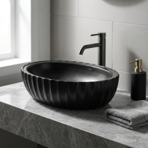 Mat Siyah Tezgah Üstü Lavabo EY-4770MS 