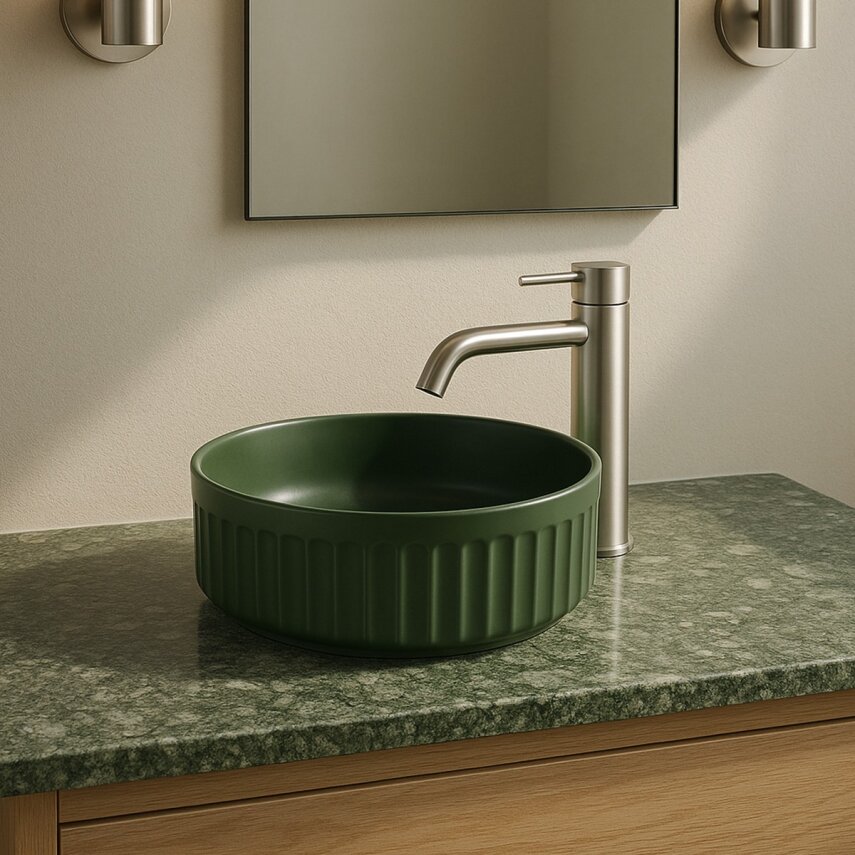 Mat Yeşil Tezgah Üstü Lavabo EY-4715MY  - 2