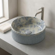 Mavi Desenli Tezgah Üstü Lavabo EY-7070 