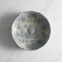 Mavi Desenli Tezgah Üstü Lavabo EY-7070  - 2