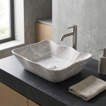 Mermer Desenli Tezgah Üstü Lavabo EY-4810M 