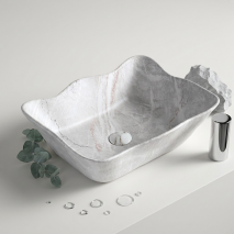Mermer Desenli Tezgah Üstü Lavabo EY-4810M  - 2