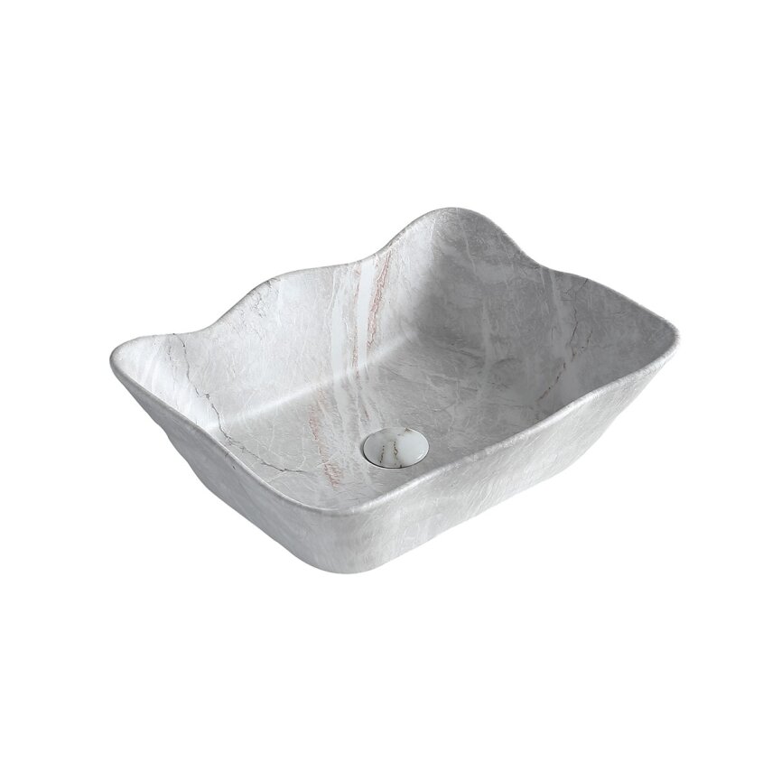 Mermer Desenli Tezgah Üstü Lavabo EY-4810M  - 5