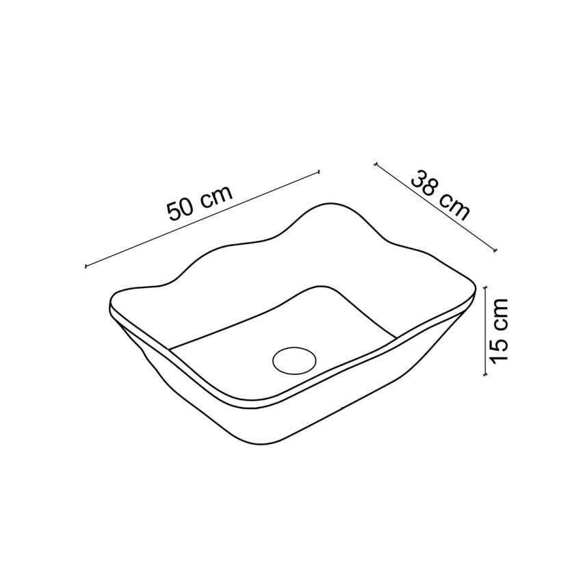 Mermer Desenli Tezgah Üstü Lavabo EY-4810M  - 6