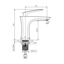 NEWARC - LİFE Lavabo Bataryası Siyah/Pembe Kol 981521B-01 - 2