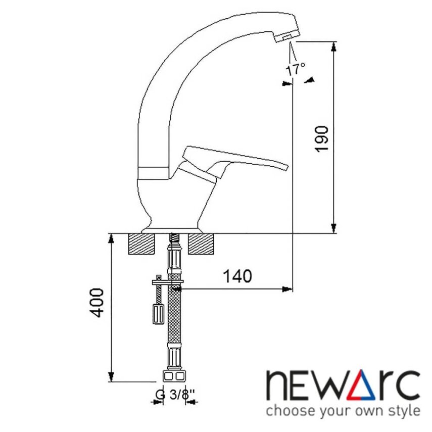 NEWARC Smart Lüks Kısa Borulu Evye Bataryası - 2