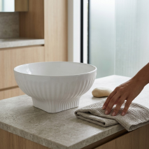 Parlak Beyaz Tezgah Üstü Lavabo EY-4820 - 2