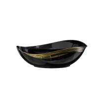 Parlak Siyah & Altın Tezgah Üstü Lavabo EY-4830AS  - 2