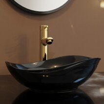 Parlak Siyah Tezgah Üstü Lavabo EY-4830S - 2