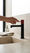 Siyah & Kırmızı Lavabo Bataryası FM-2118  - 5