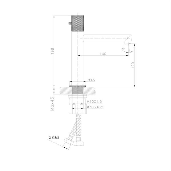 Siyah & Kırmızı Lavabo Bataryası FM-2218  - 2