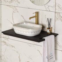  Tezgah Üstü Lavabo Beyaz & Altın EY-7033 - 3