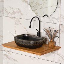  Tezgah Üstü Lavabo Siyah & Altın EY-7033S - 2