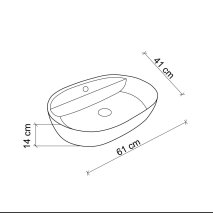 Tezgah Üstü Lavabo Beyaz Mermer Desenli E-2114M1 - 3