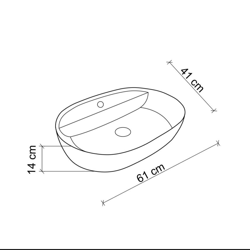 Tezgah Üstü Lavabo Beyaz Mermer Desenli E-2114M1 - 3