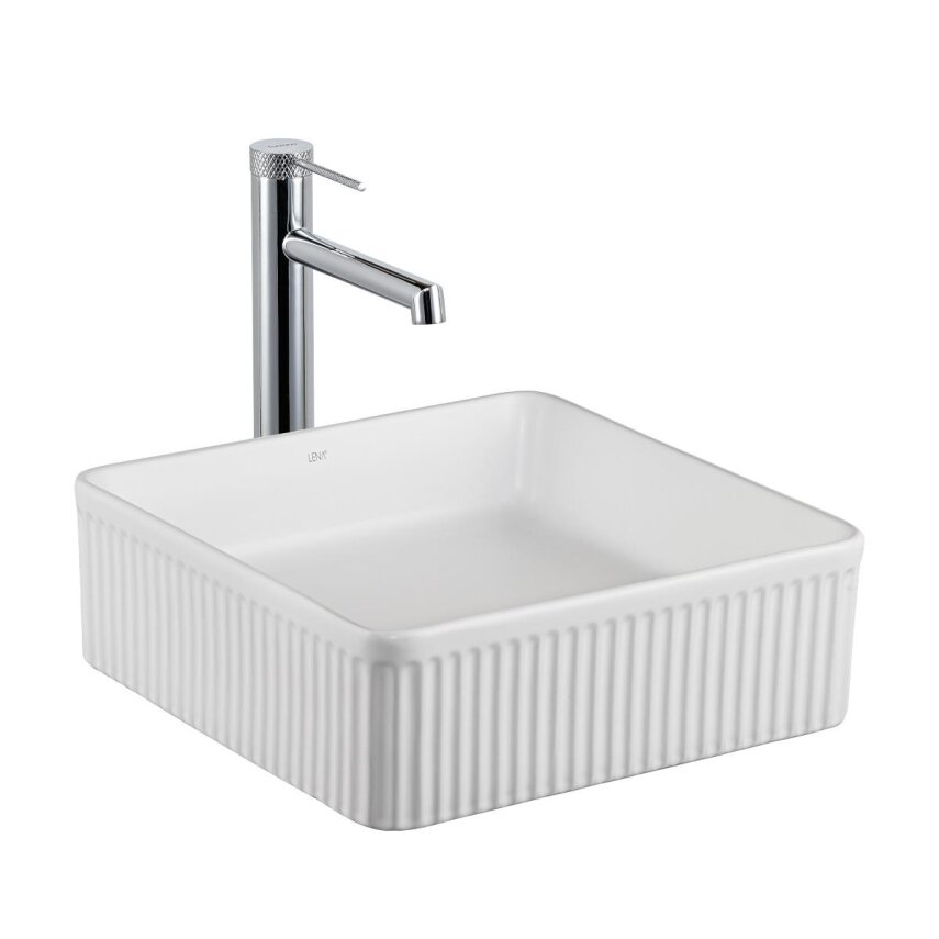 Tezgah Üstü Lavabo Mat Beyaz E-W1003MB  - 1