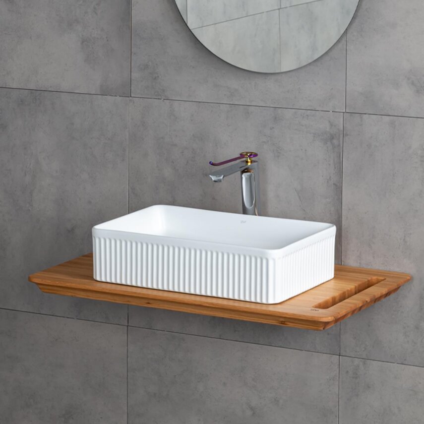 Tezgah Üstü Lavabo Mat Beyaz E-W1004MB - 4