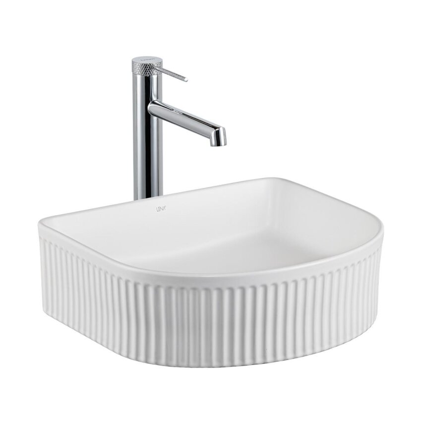 Tezgah Üstü Lavabo Mat Beyaz E-W1005MB  - 1