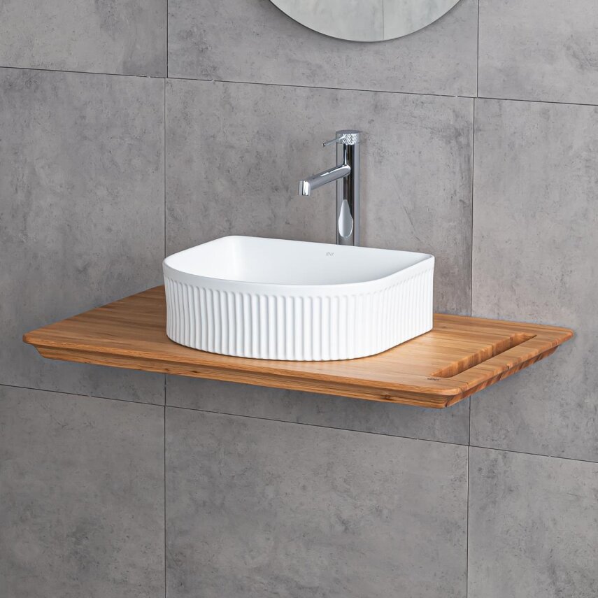 Tezgah Üstü Lavabo Mat Beyaz E-W1005MB  - 3