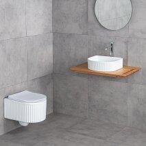 Tezgah Üstü Lavabo Mat Beyaz E-W1005MB  - 4