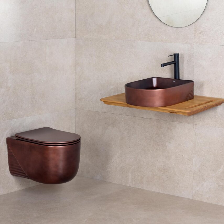 Tezgah Üstü Lavabo Mat Bordo EH-5110C  - 2