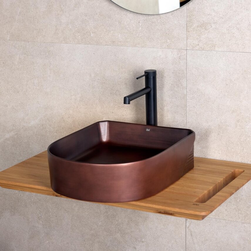 Tezgah Üstü Lavabo Mat Bordo EH-5110C  - 3