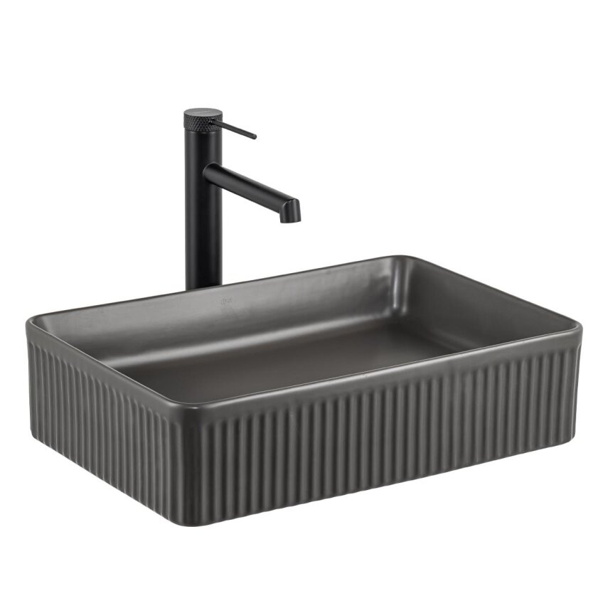 Tezgah Üstü Lavabo Mat Füme E-W1004MF  - 1