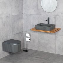 Tezgah Üstü Lavabo Mat Füme E-W1004MF  - 3
