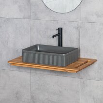 Tezgah Üstü Lavabo Mat Füme E-W1004MF  - 4