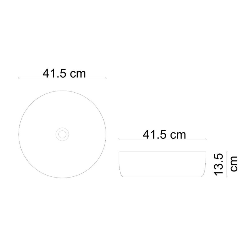 Tezgah Üstü Lavabo Mat Gri & Altın E-W8145  - 2