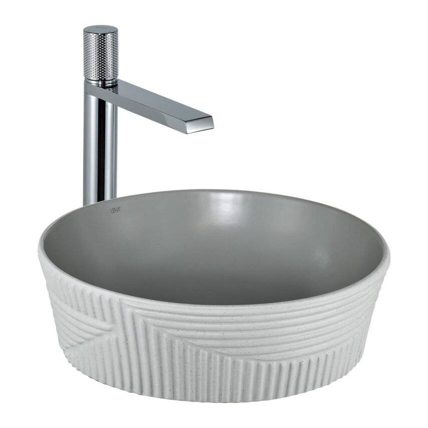  Tezgah Üstü Lavabo Mat Gri & Beyaz E-W1502MAG - 1