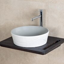  Tezgah Üstü Lavabo Mat Gri & Beyaz E-W1502MAG - 2