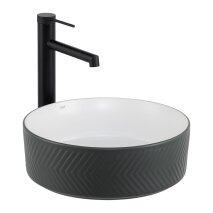 Tezgah Üstü Lavabo Mat Gri & Parlak Beyaz E-W5002GB