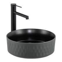 Tezgah Üstü Lavabo Mat Gri & Siyah E-W5001GS 