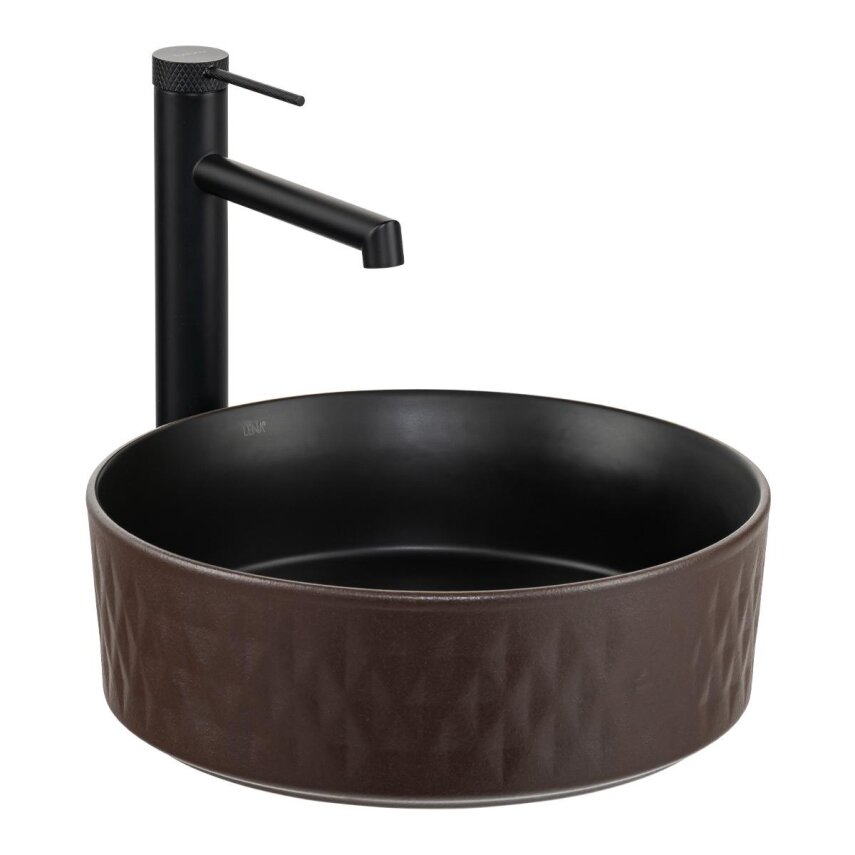 Tezgah Üstü Lavabo Mat Kahve & Siyah E-W5001KS  - 1