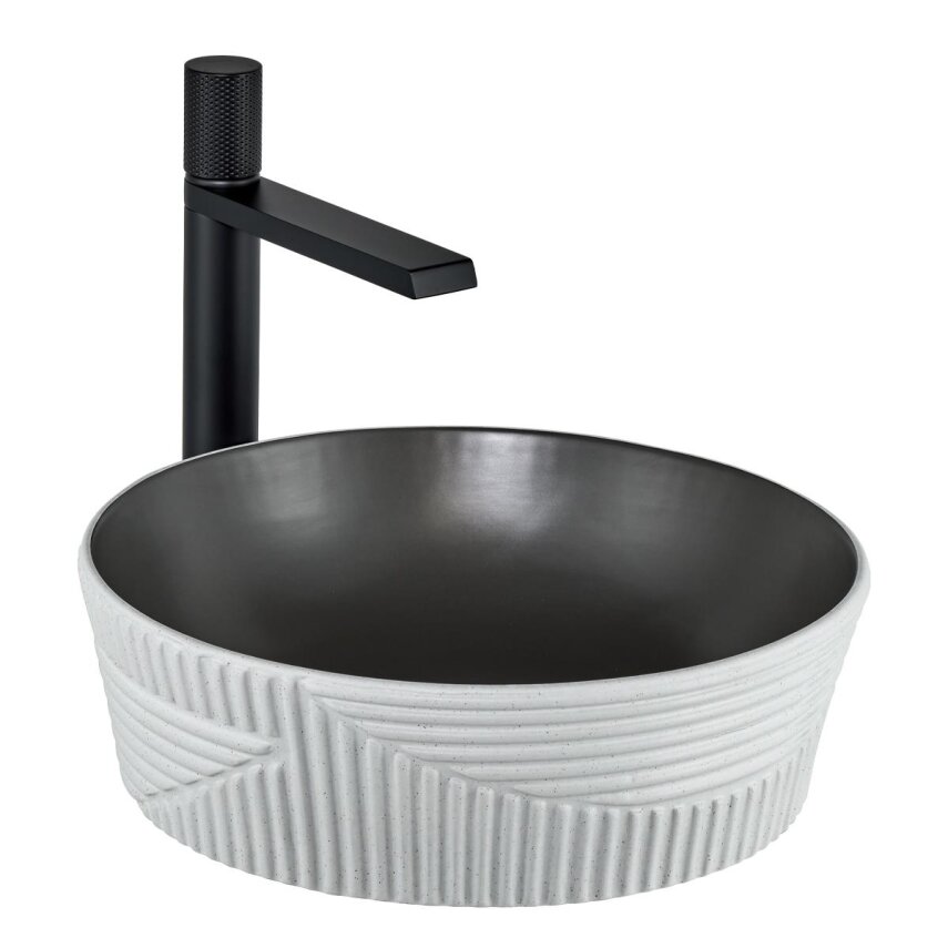  Tezgah Üstü Lavabo Mat Koyu Gri & Beyaz E-W1502MKG - 1